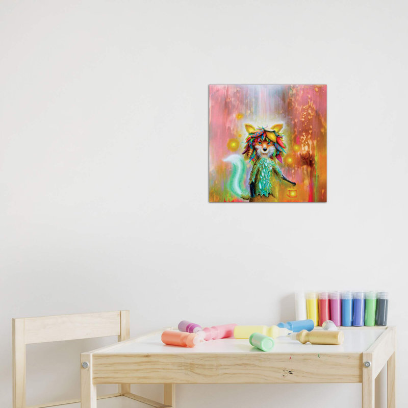 «The Fox the Box the Locks» par Scott Mills - impression d'art graphique, H 12 po x l 12 po x P 1,5 po, Toile tendue