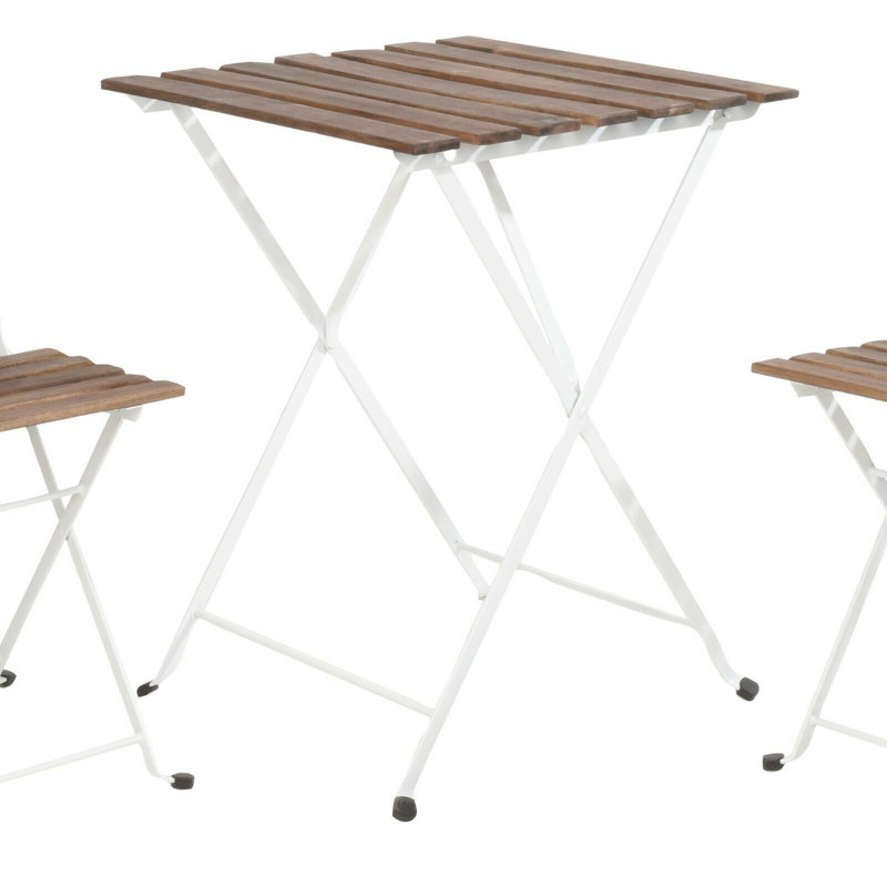 Bourgogne 2 - Person Acacia Patio Dining Set with Square Table, White