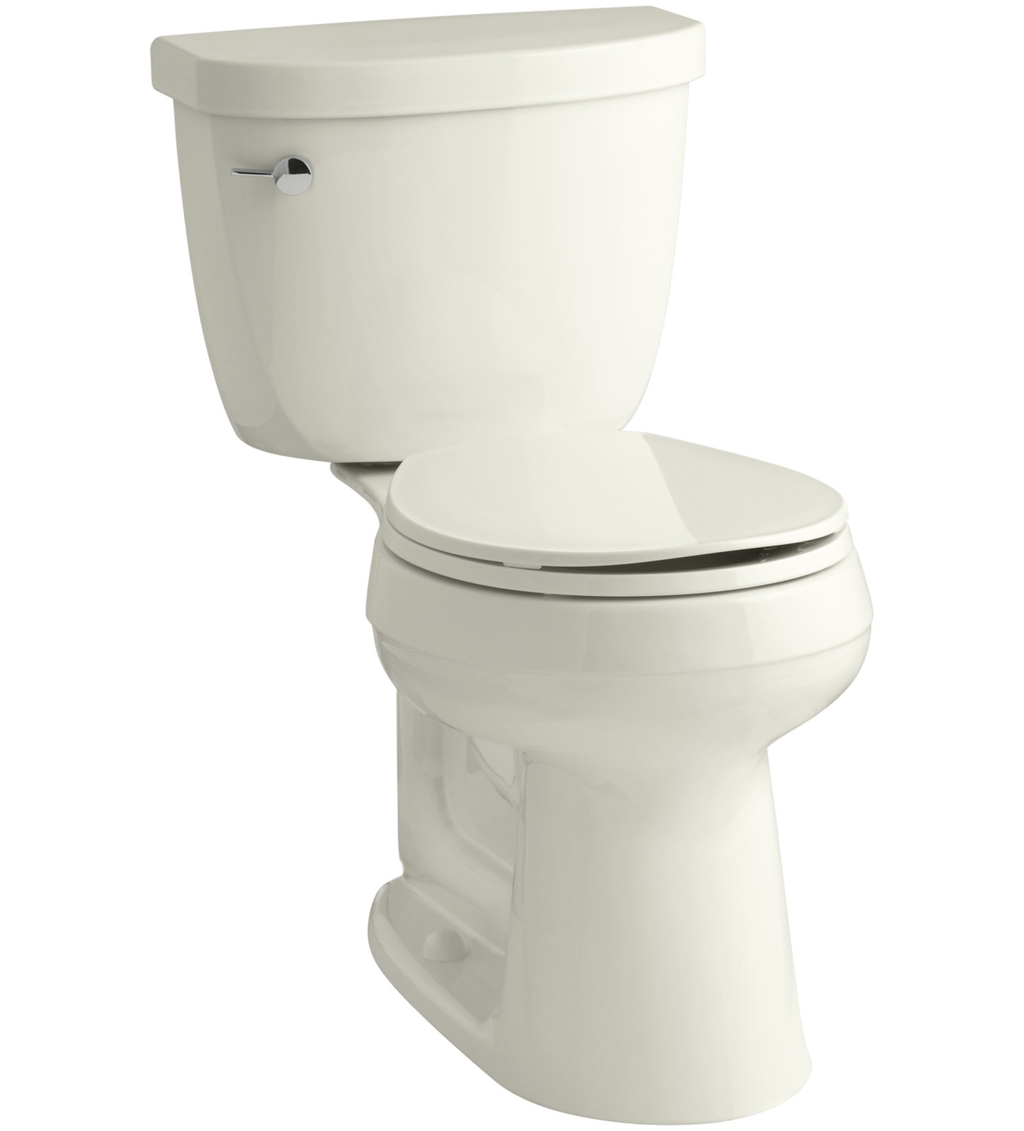 Cimarron 1.6 GPF 2-Piece Round Toilet, Biscuit, Left-Hand