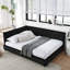 Lit double rembourré en velours noir avec cadre confortable pour la chambre à coucher et le salon