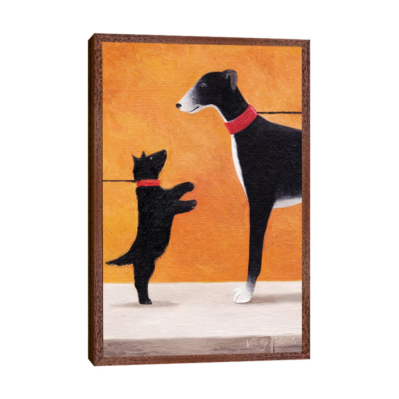Big Hound by Vicky Mount - Painting on Canvas, Classic Brown Wood Framed, 66.04 cm H x 45.72 cm W