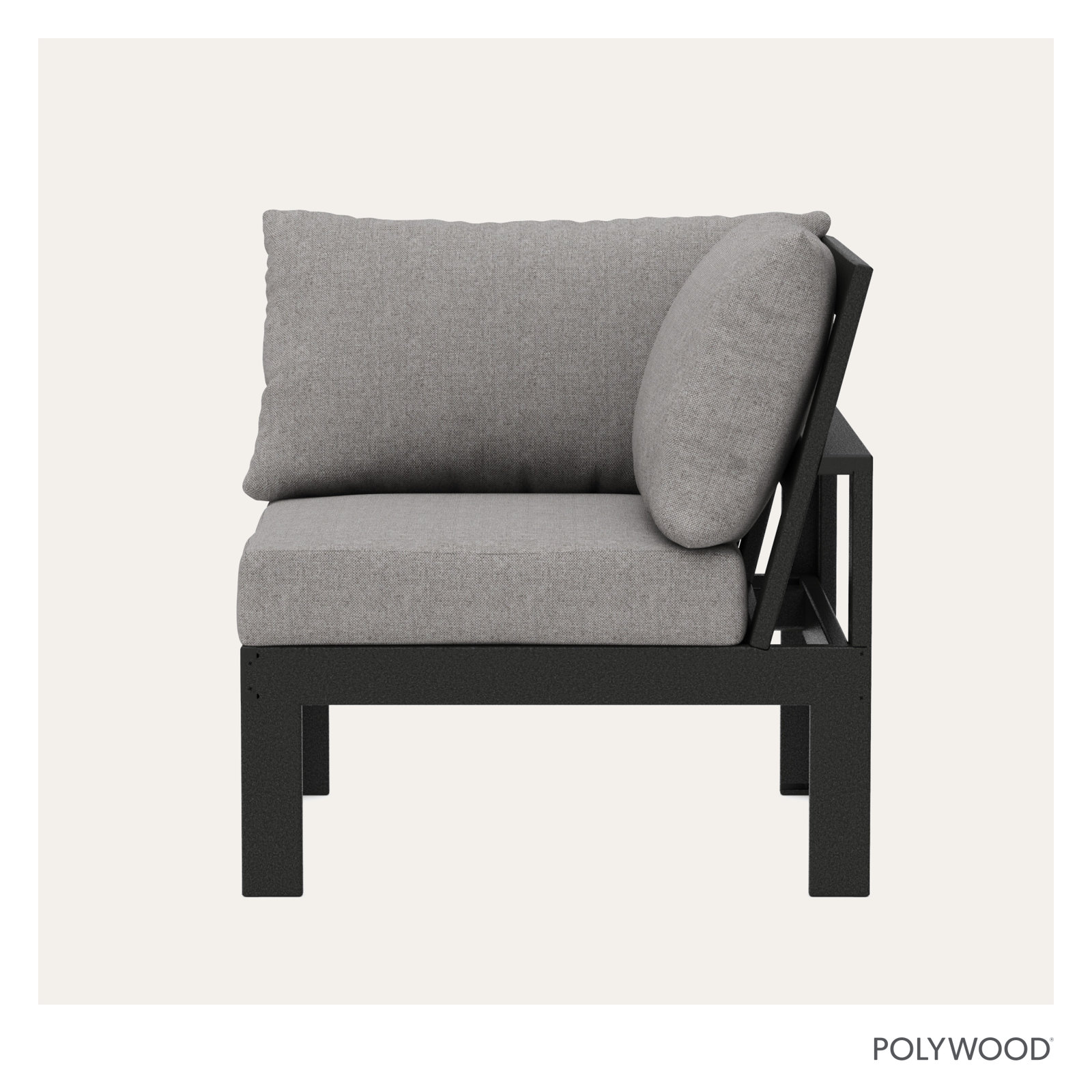 Edge Modular Corner Chair, Grey Revolution®, Black