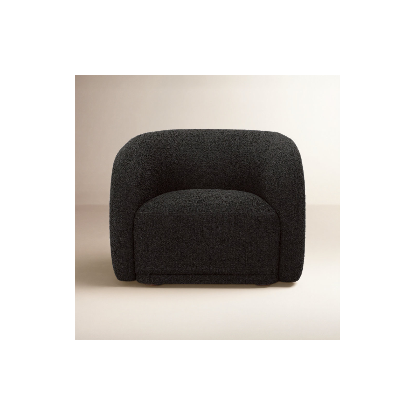 Penelope Accent Chair, Black Boucle