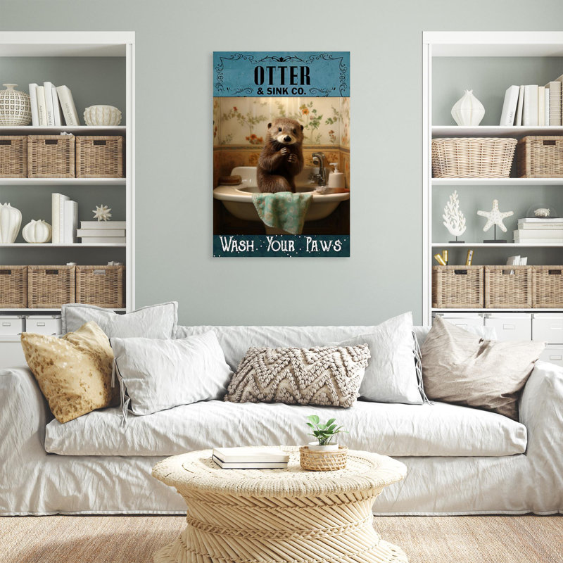 " Otter Sink Co - 1 Piece Rectangle Graphic Art Print On Wrapped Canvas ", L 11 po x H 14 po