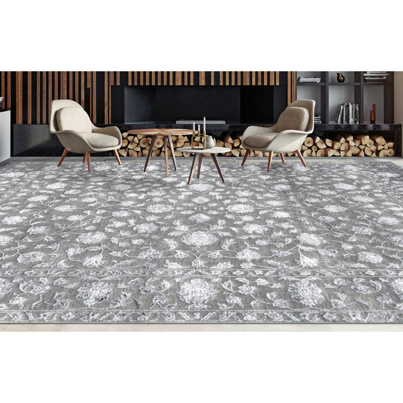 Oriental Area Rug in Gray
