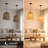 Forever Bamboo Indonesian Natural Rattan Pendant Light Shade Handcrafted Wicker Light Fixtures Luxurious Basket Woven Lampshade Chandelier Interior Decor, Bell Shape 14 In H X 12 In W