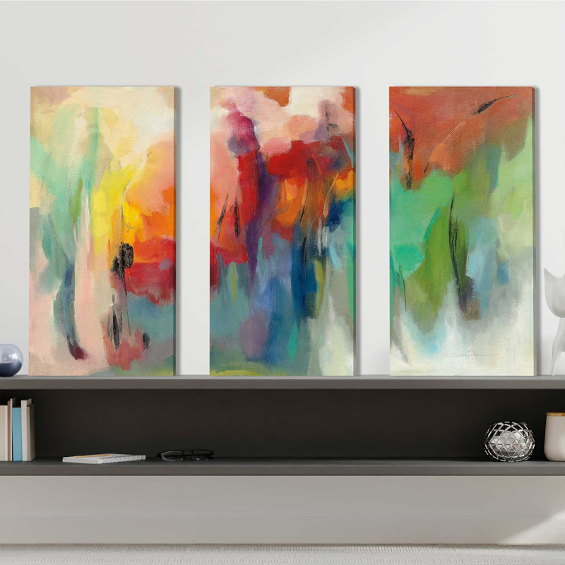 March Rainbow - Ensemble de 3 peintures sur toile tendue, H 24 po x l 36 po x P 0,75 po