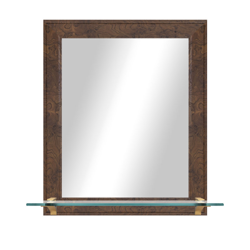 Miroir Kridia, H 25,5 po x l 21,5 po, Dashboard Burl/Brass, Verticale