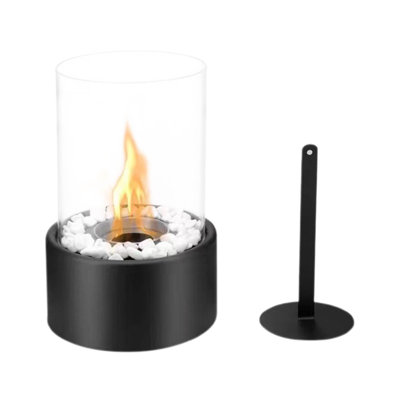 heating flame lamp Bio Tabletop Fireplace With Decorative Stones And Fire Extinguisher For Indoor And Outdoor Use Patio Balcony Garden Decorative Heating