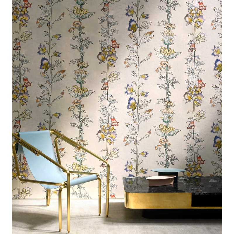 The Wall - Jean Cocteau Floral Wallpaper Double Roll by Jean Cocteau