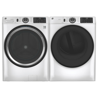 GE Appliances 4.8 cu. ft. ENERGY STAR Front Load Washer with UltraFresh Vent System with OdorBlock and Sanitize w/ Oxi + 7.8 cu. ft. Long Vent ENERGY STAR Smart Electric Dryer with Sanitize Cycle