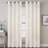 Lyla Linen Solid Color Bedroom Privacy Window Drapes Energy Saving Light Filtering Sheer Woven Linen Elegant Grommet 2 Curtain Panels , Ivory-575099901-575099896