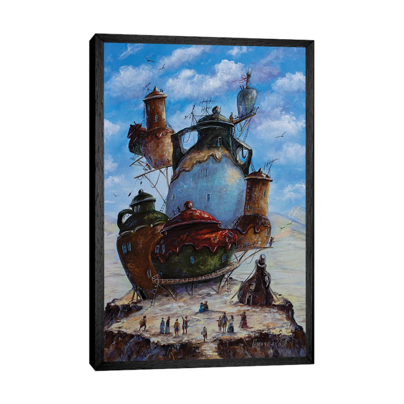 In The City Of Pitchers by Natalia Grinchenko - Gallery-Wrapped Canvas Giclée on Canvas, Black Framed