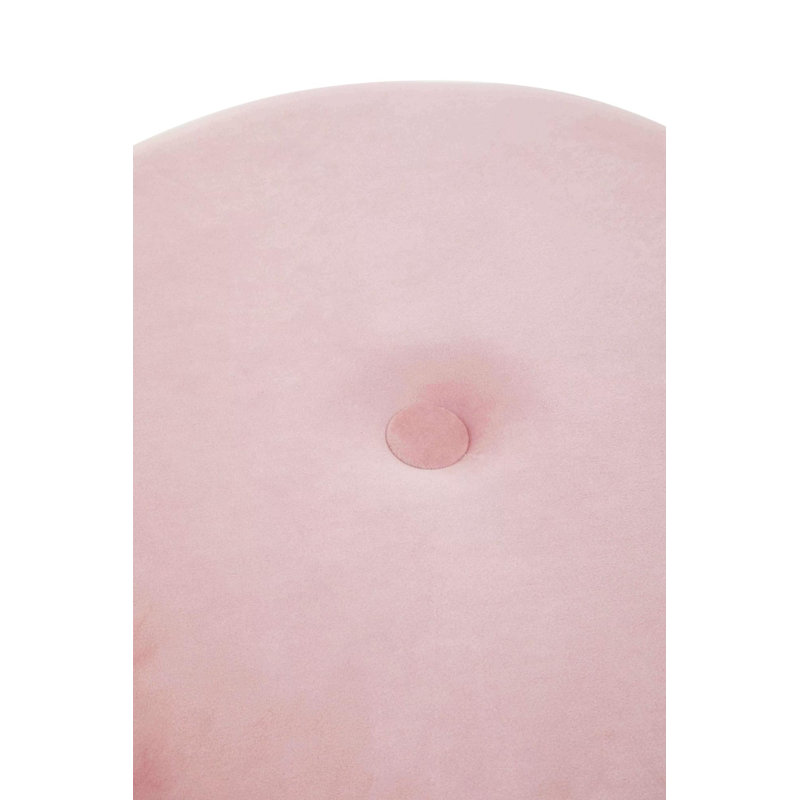 Presidio 46cm Wide Tufted Round Solid Colour Ottoman with Storage, Pink