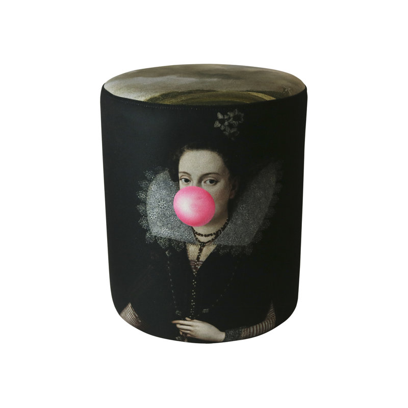 Phindile 39cm Wide Round No Pattern Pouf Ottoman