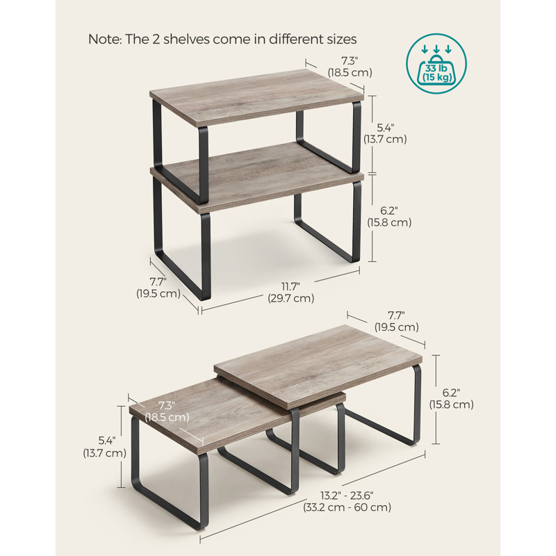 Cabinet Organizer Shelf, Beige, 11.7" W