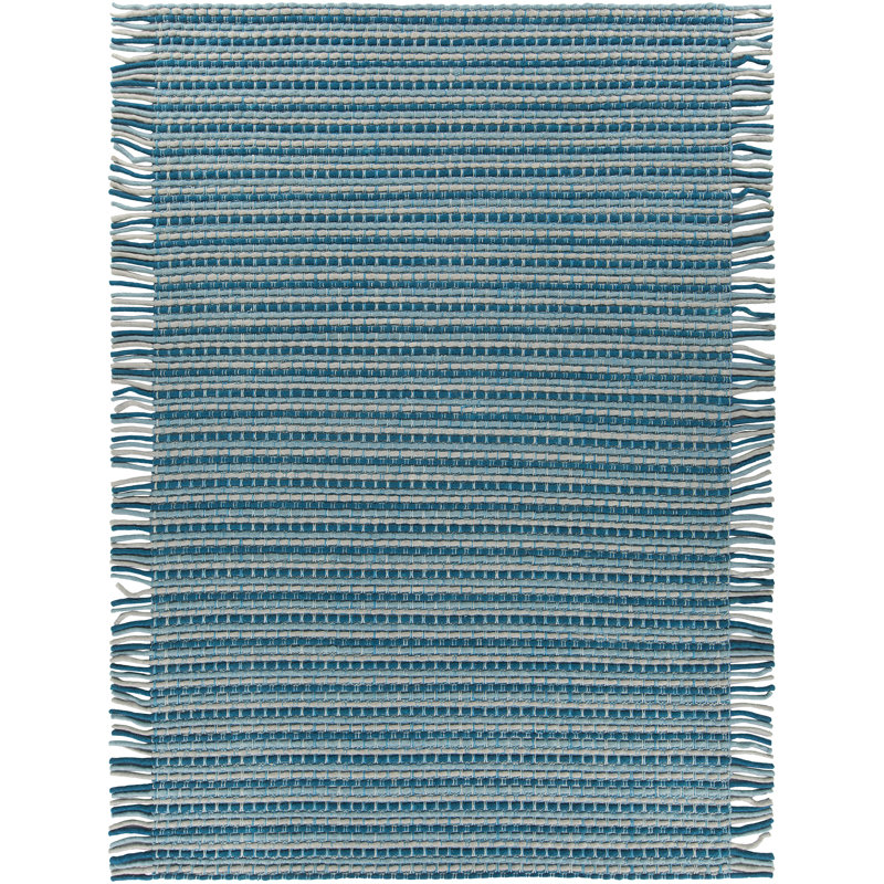Adaline Hand-Woven Blue/Gray Area Rug, 5' x 7'6"