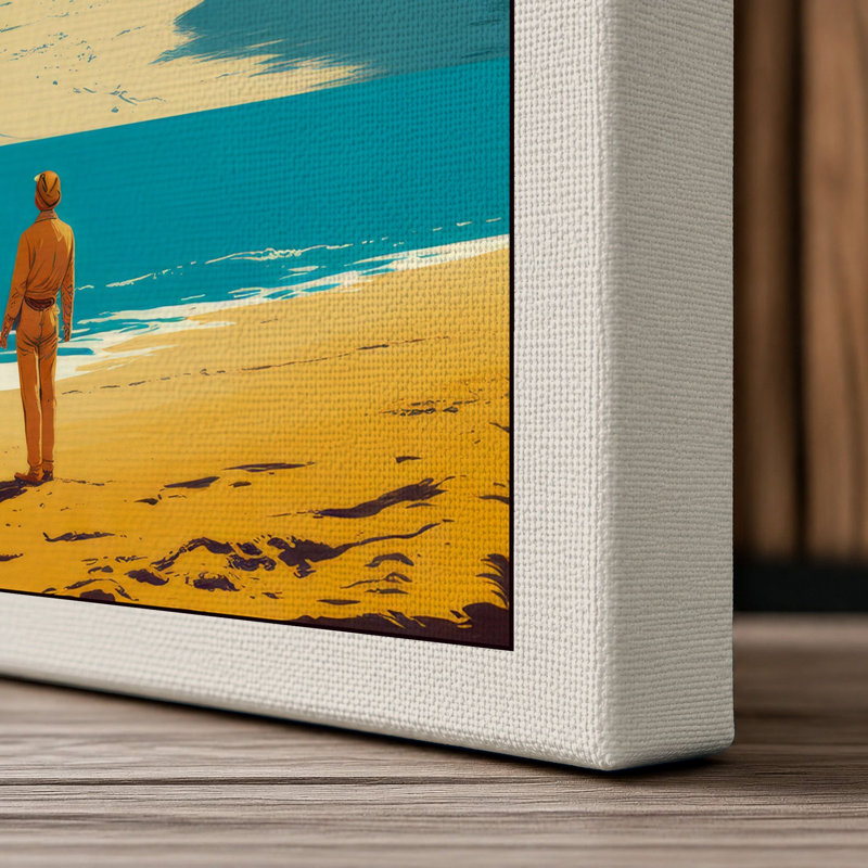 Alien World Wonder Fantasy & Sci-Fi - Wrapped Canvas, 18x12 - 45.7 x 30.5 cm, Cream Border