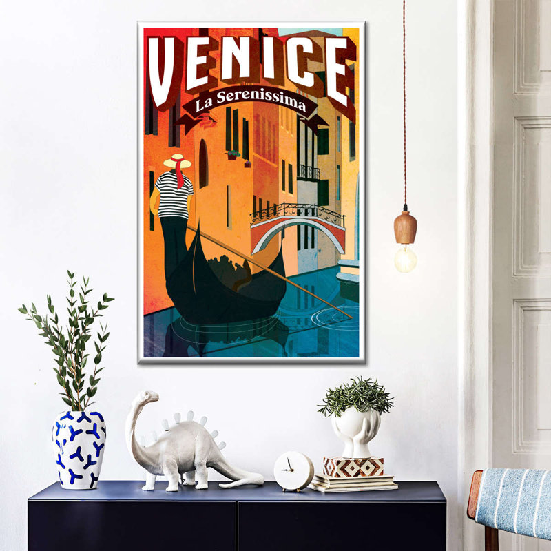 «Venice Le Serenissima», affiche rétro sur toile, H 48 po x l 32 po x P 1,25 po