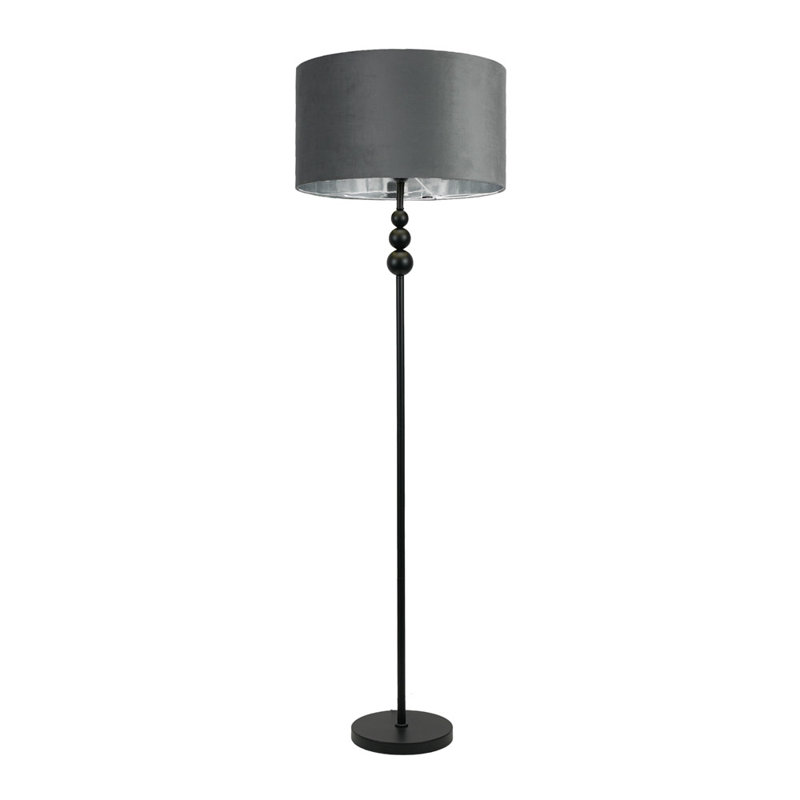Aaiza 145cm Traditional Floor Lamp, Grey/Chrome, Matte, No
