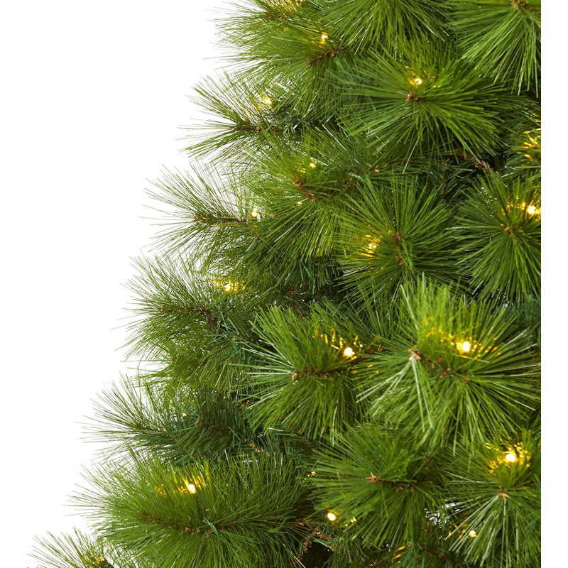  Arbre de Noël artificiel pin vert avec lumières DEL 6,5 pi