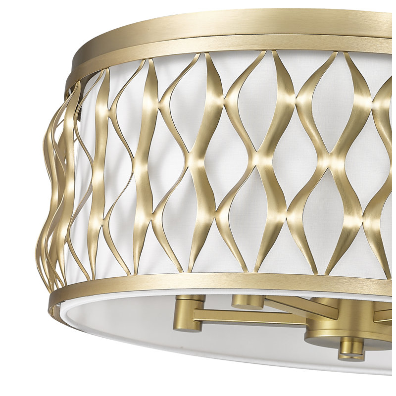 Reggi Fabric Flush Mount, Modern Gold