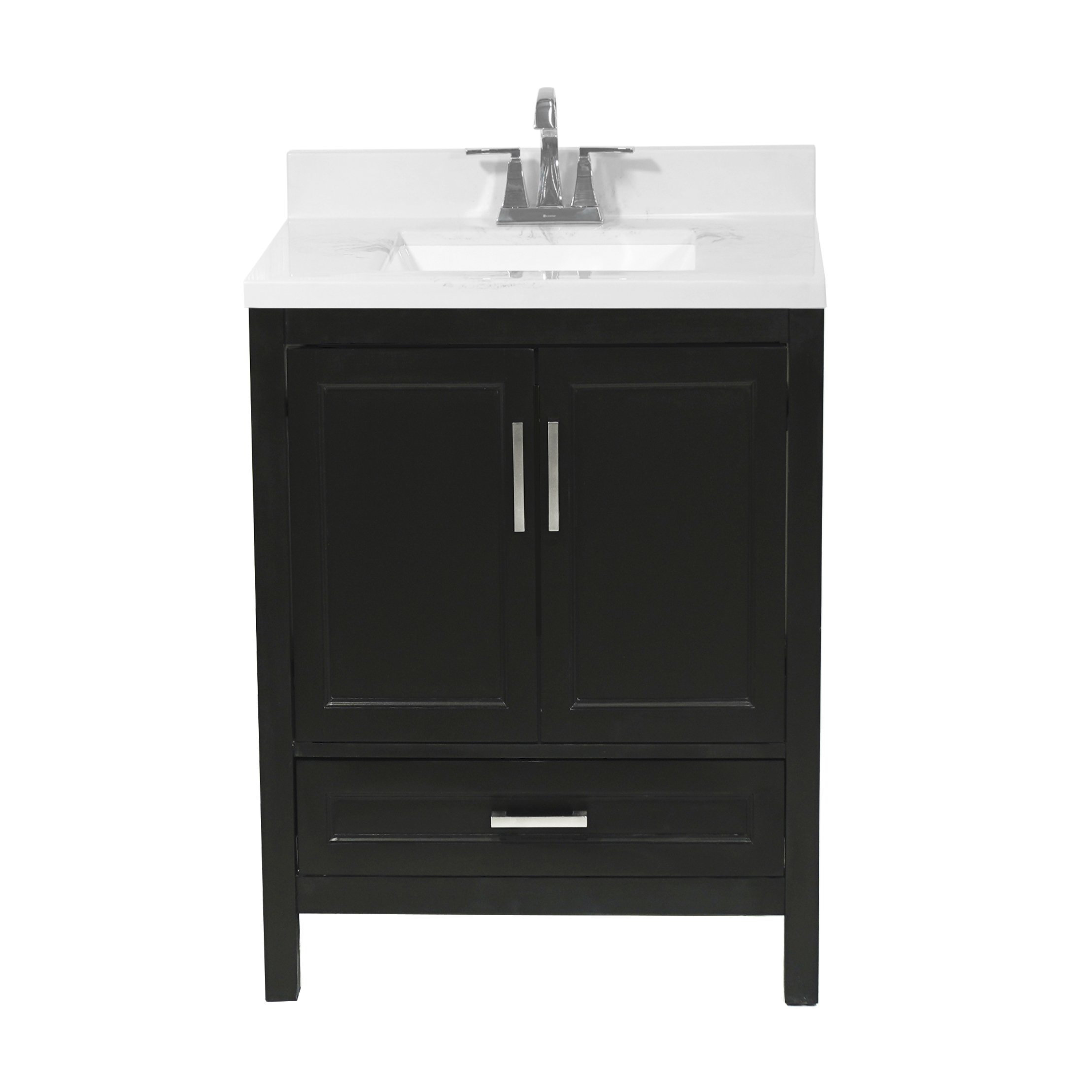 AmLuxx 25'' Single Bathroom Vanity with Solid Surface Top & Reviews