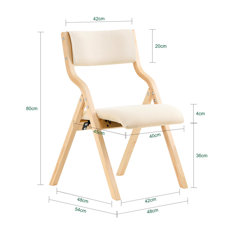 Carreiro Fabric Padded Banquet Folding Chair Folding Chair, Beige