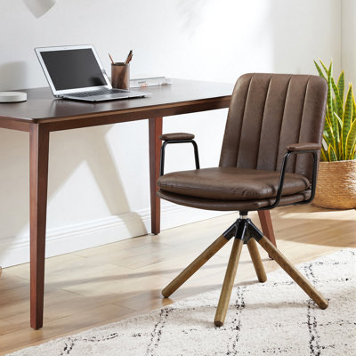 Chaise de bureau pivotante en similicuir Jadd