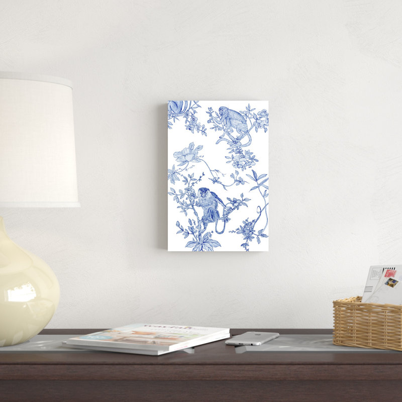 «Monkey Land II» par Melissa Wang - peinture sur toile tendue, H 12 po x l 8 po x P 1,25 po