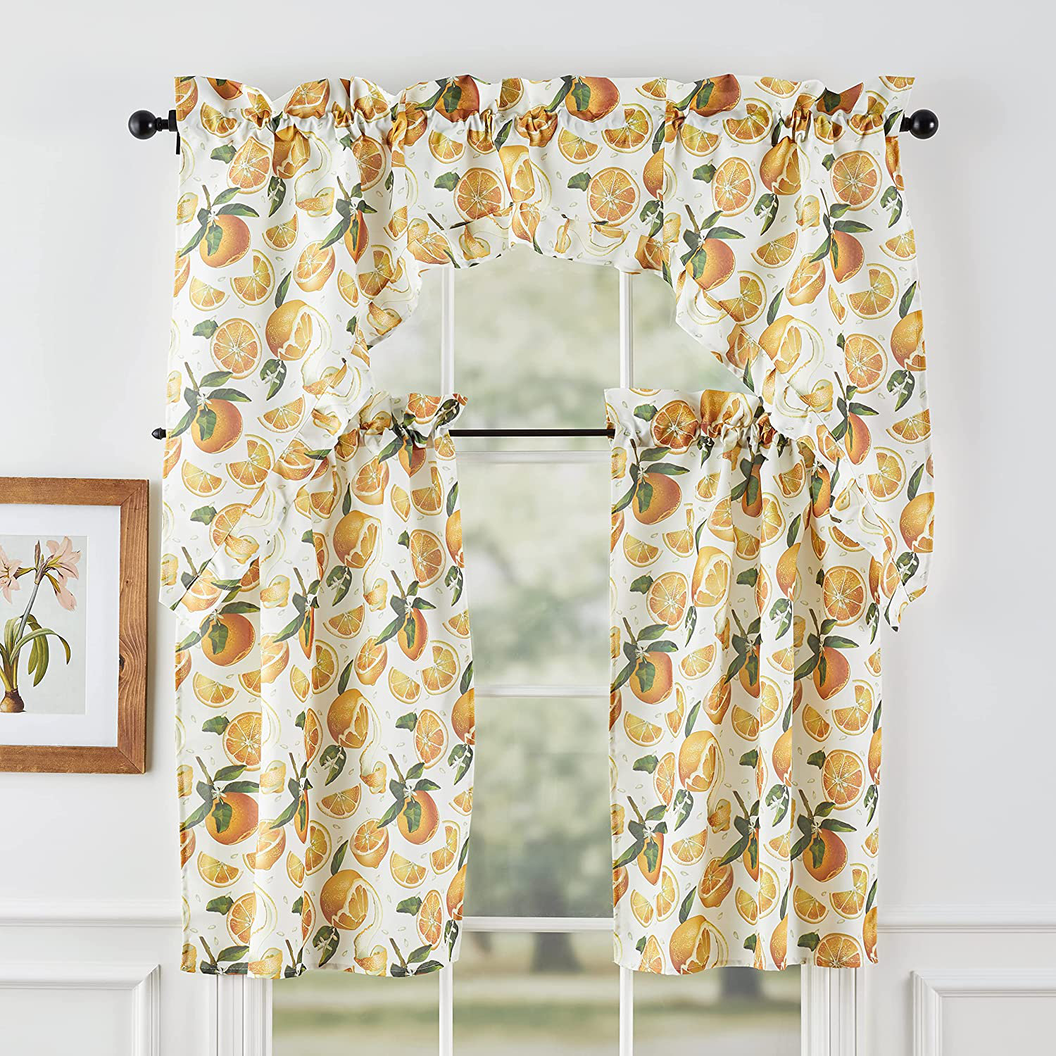 Lilijan Home & Curtain Boho Design Kitchen Valance (50X14) And 2 Tiers Cafe  Curtains & Reviews