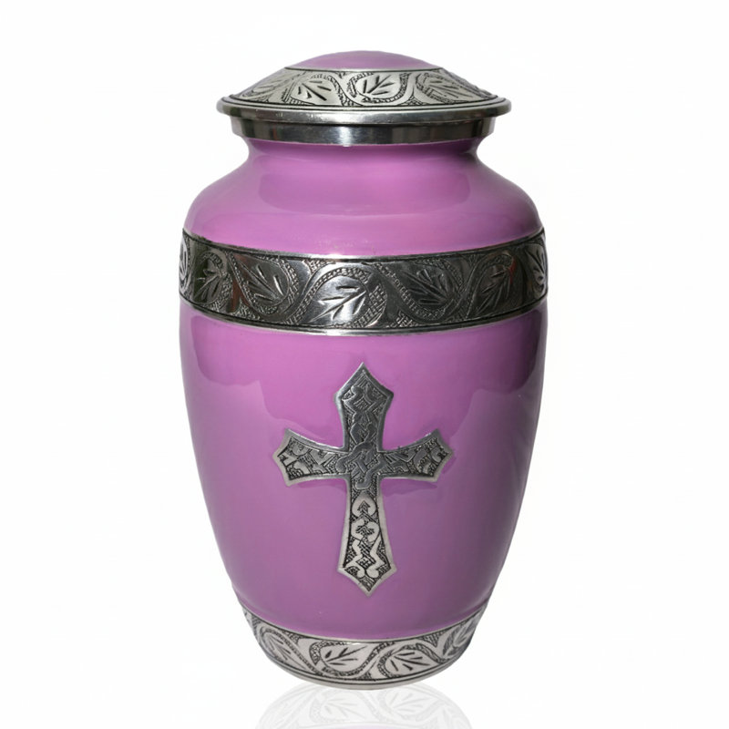 Urnes commémoratives croix décorative, Mauve