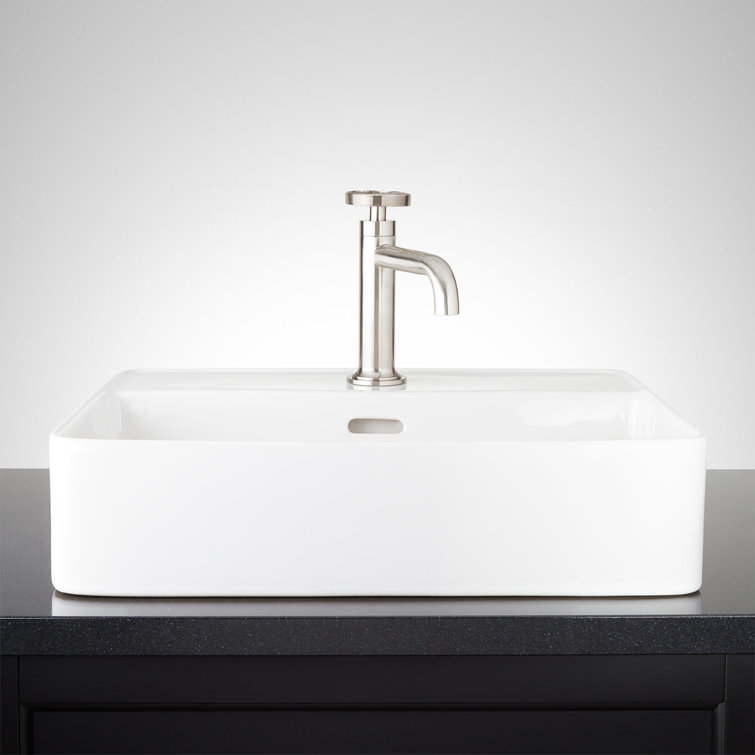Signature Hardware Hibiscus  Rectangular Fireclay Vessel Sink  Single Hole