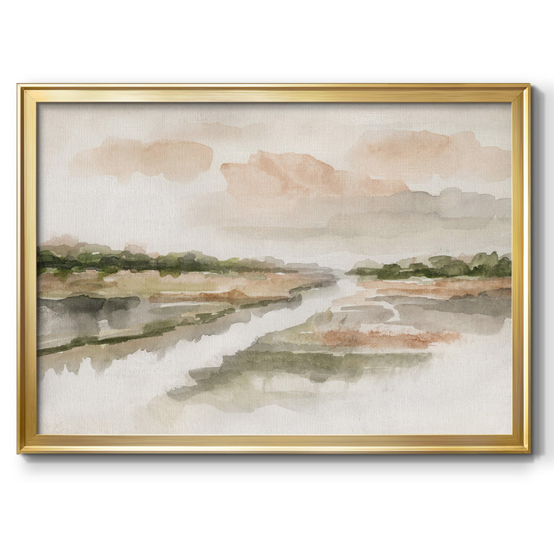«Moody Sunset», toile tendue avec châssis encadré, Or, H 14 po x l 20 po x P 1,5 po
