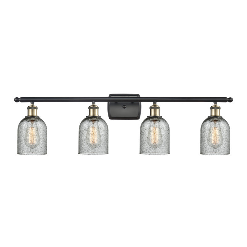 Éclairage de salle de bain à intensité variable 4 lumières Vella, Ampoule DEL 6 watts Vinage, Anthracite, Laiton antique noir