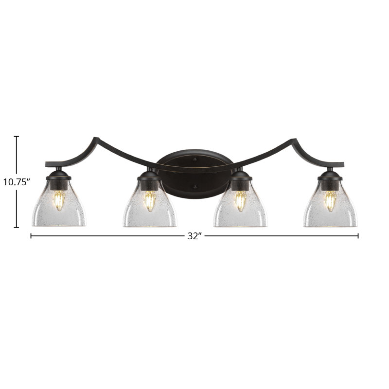 Zilo 4 Light Bath Bar, Gray, Graphite