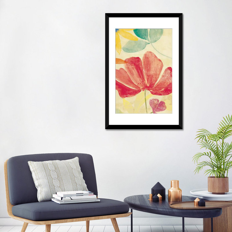 « field floral ii », impression sur toile, H 32 po x l 24 po x P 1 po, Papier d'art encadré noir, Blanc