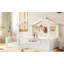 Lit simple au sol avec garde-corps et toit, lit pour enfant-124917494-124917492