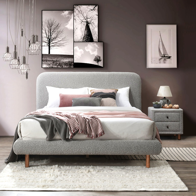 Table de chevet 2 tiroirs Grey Boucle