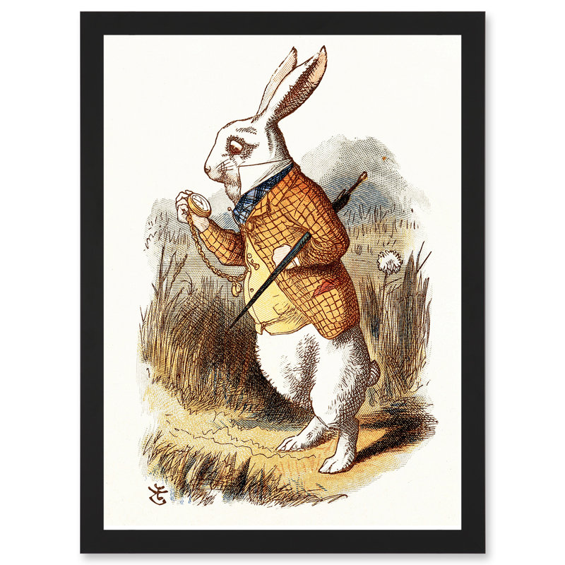 Painting Carrol Alice Wonderland Tenniel White Rabbi - Single Picture Frame Print
