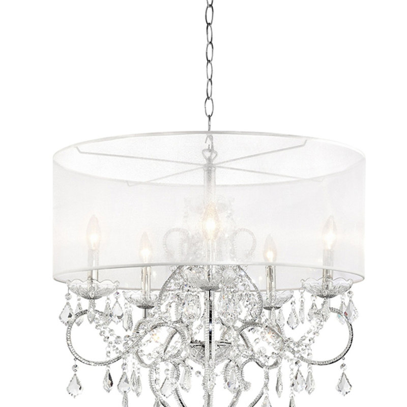 Élégant plafonnier en métal avec accents de cristal pour espaces modernes