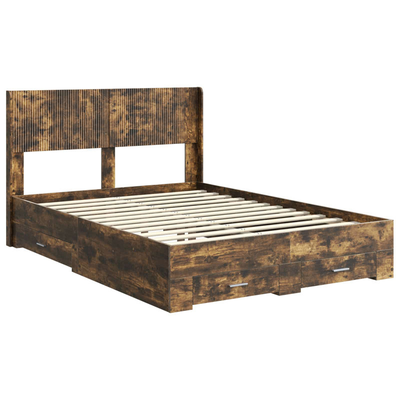 Bed, Kingsize (5'), Smoked Oak
