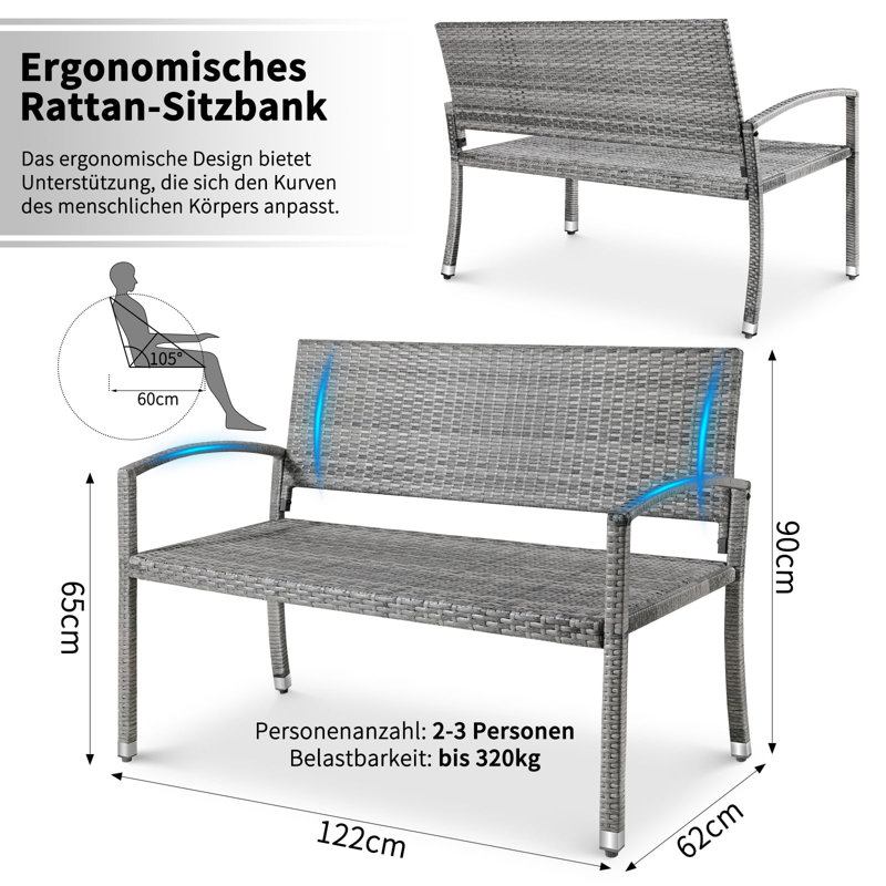 Garden Bench, Grey