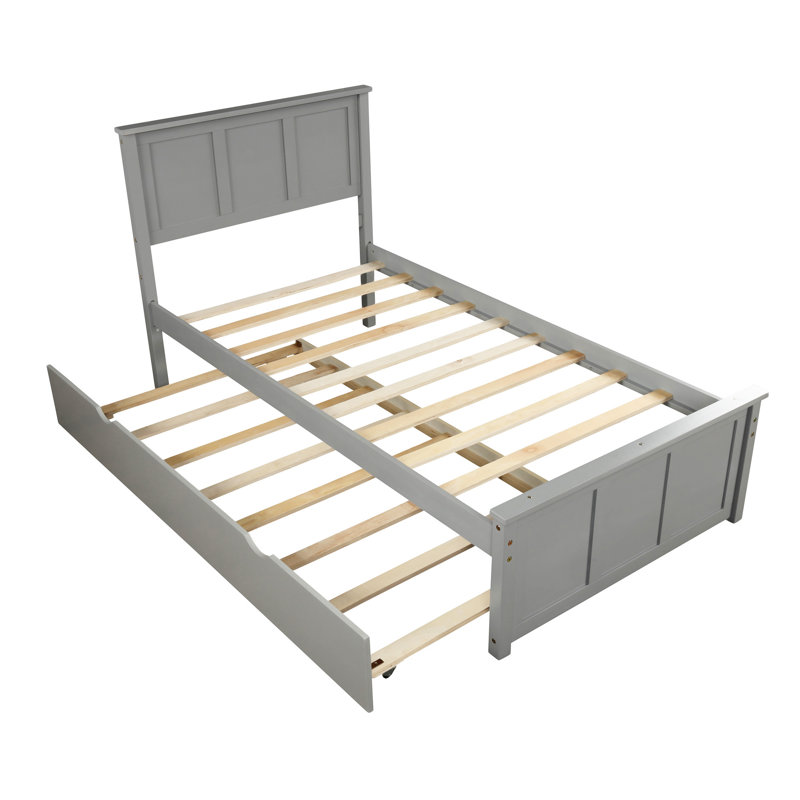 Platform Bed With  Trundle, Gray