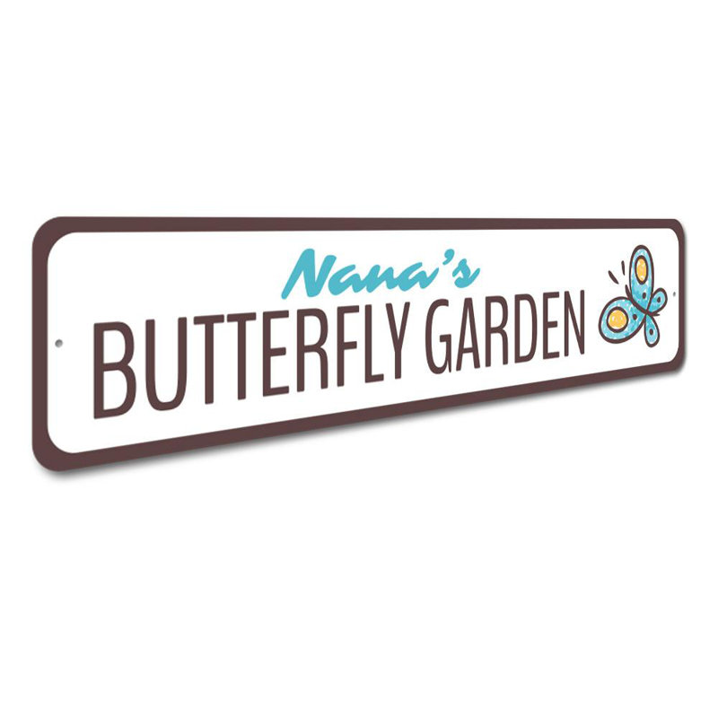 Plaque en aluminium Butterfly Garden, H 4 po x l 18 po x P 0,04 po