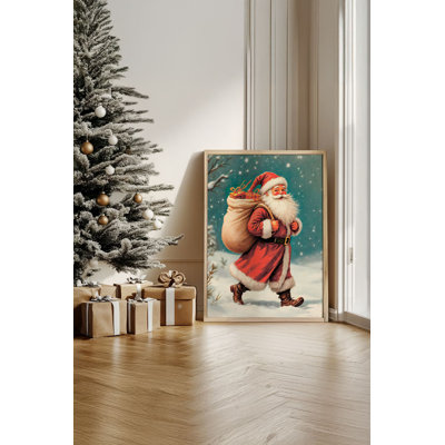 «Festive Christmas», peinture encadrée décorative de 13,0 po x 19,0 po | Cadre 100% bois massif (épaisseur: 0,8 pouce), œuvre d'art 100% MDF | Impression numérique pour des couleurs vives, décoration murale parfaite pour la maison et le bureau
