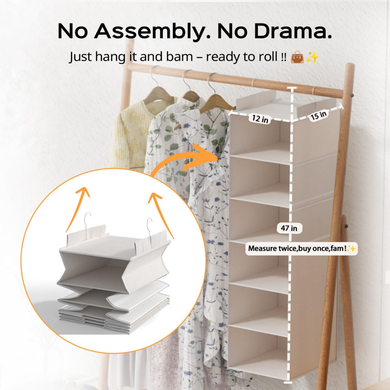 Non-woven Hanging Organiser, White