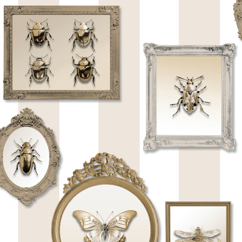 Papier peint Entomology Gallery Beige, Beige