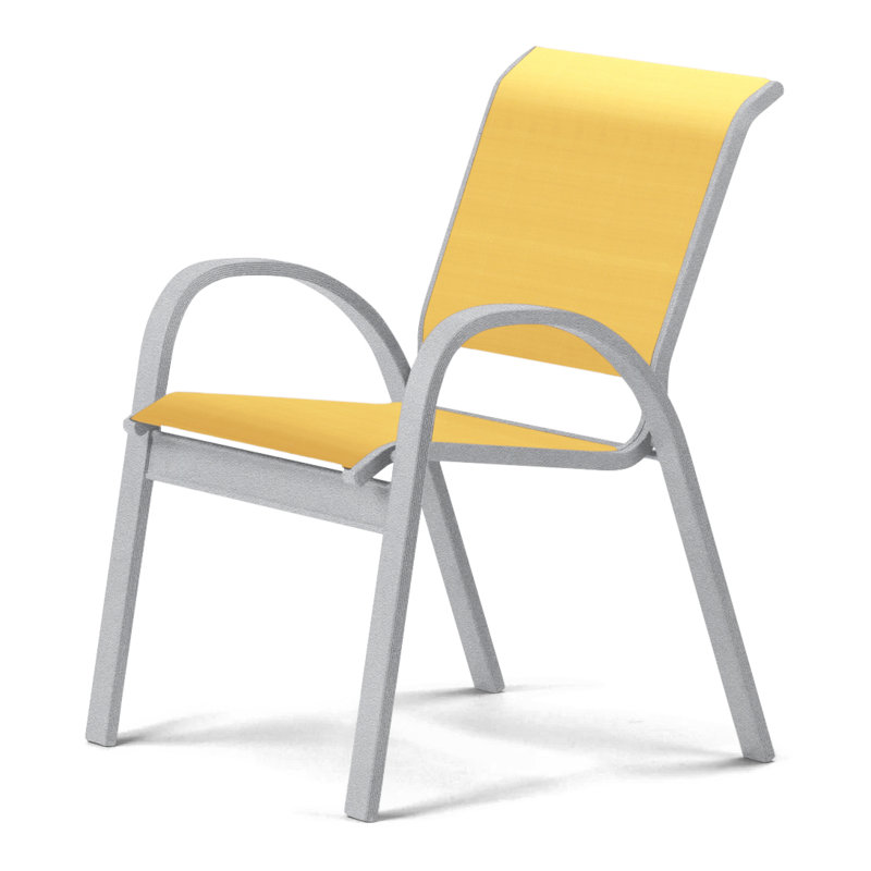 Aruba 1 Outdoor Dining Armchair, Textured Desert, Yellow 43D