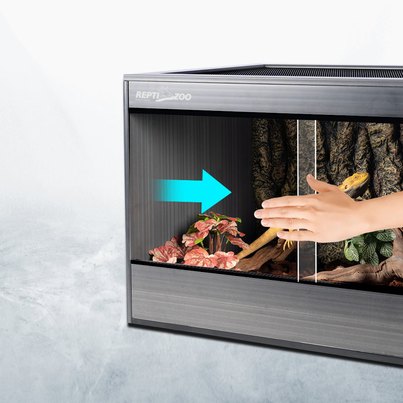REPTIZOO Reptile Terrarium With Sliding Glass Door, 35 X 17 X 18 Inches